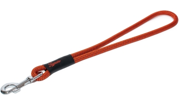 Kurzführer / Handschlaufe - L - orange mit schwarzen Punkten